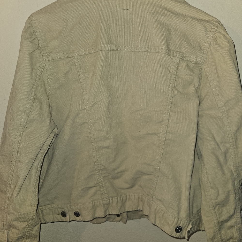 Gap Womens Beige Puff Sleeve Button Up Corduroy Jacket Size X-Large - Picture 10 of 11